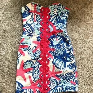 Lilly Pulitzer Starfish Print Strapless Dress